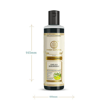 Khadi Natural Amla & Bhringraj Hair Shampoo | Hair Cleanser with Natural Ingredients | Anti-Dandruff Shampoo | Anti-Hair Fall Shampoo | Shampoo for Nourishing Hair| Suitable for All Hair Types, 210 ml (Pack of 2)